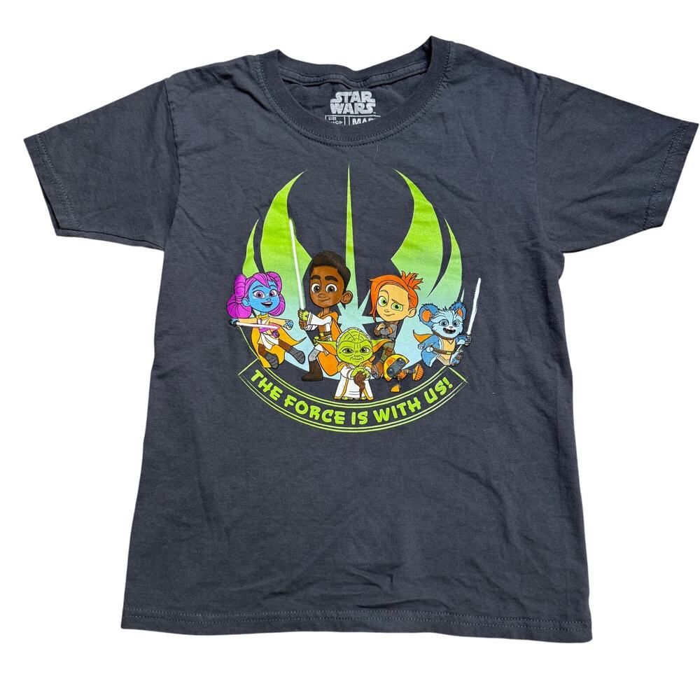 Star Wars Kids 'The Force Is With Us' Grey Tee Young Jedi Adventures S SMALL 6/7